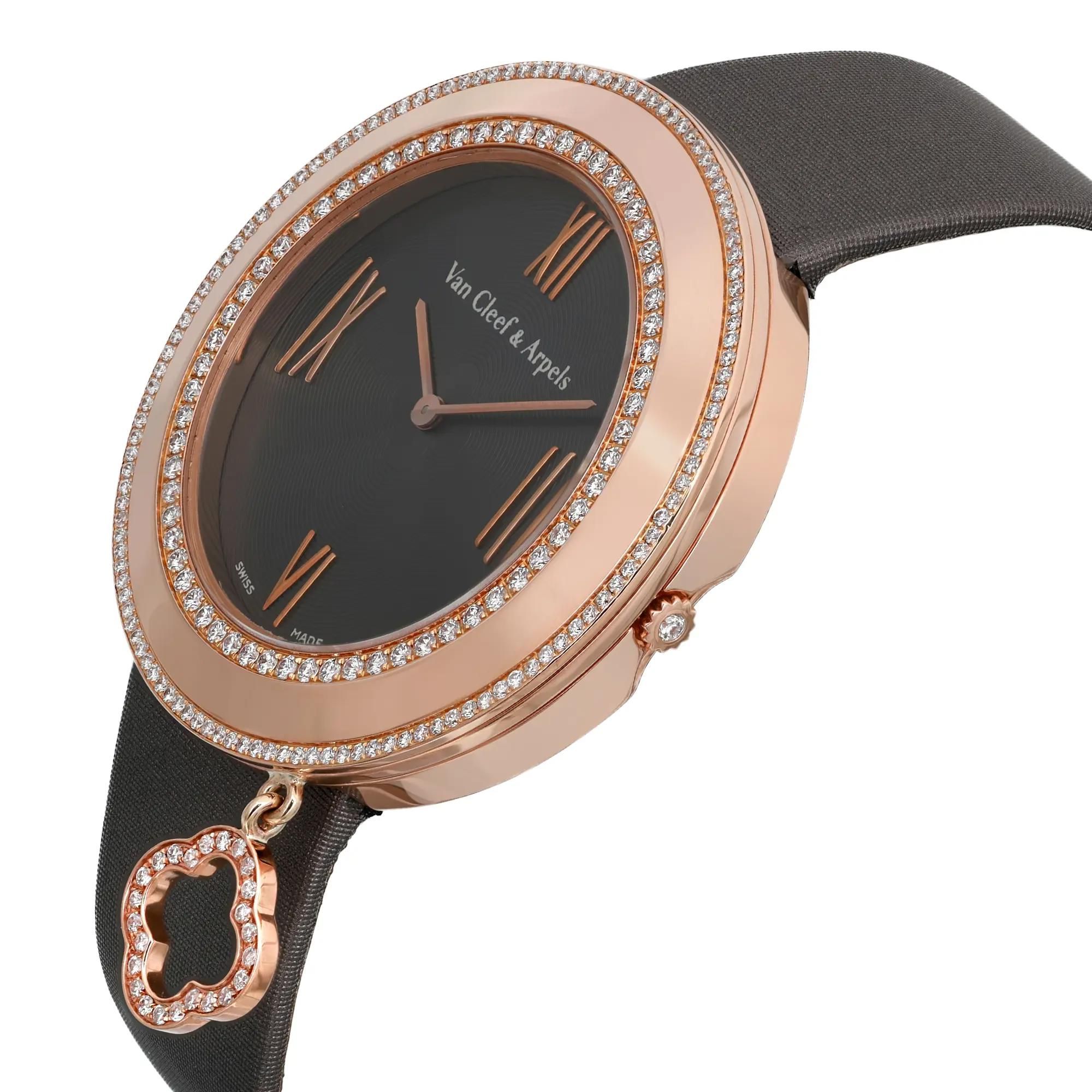 Van Cleef &amp; Arpels Charms 38MM 18K Rose Gold Diamond Watch VCARN01400