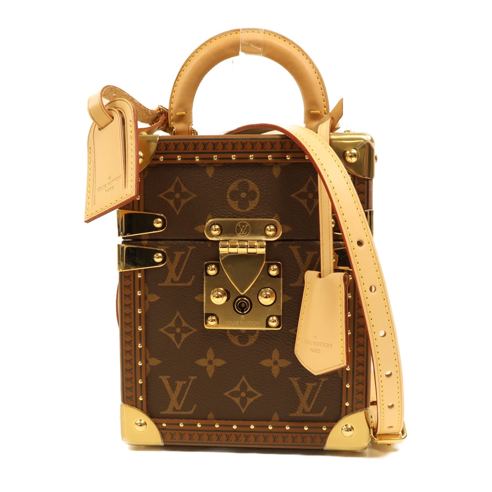 Louis Vuitton Monogram Camera Box Gold Hand-handed Shoulder Bag Color Brown 2way Shoulder Bag M 10079