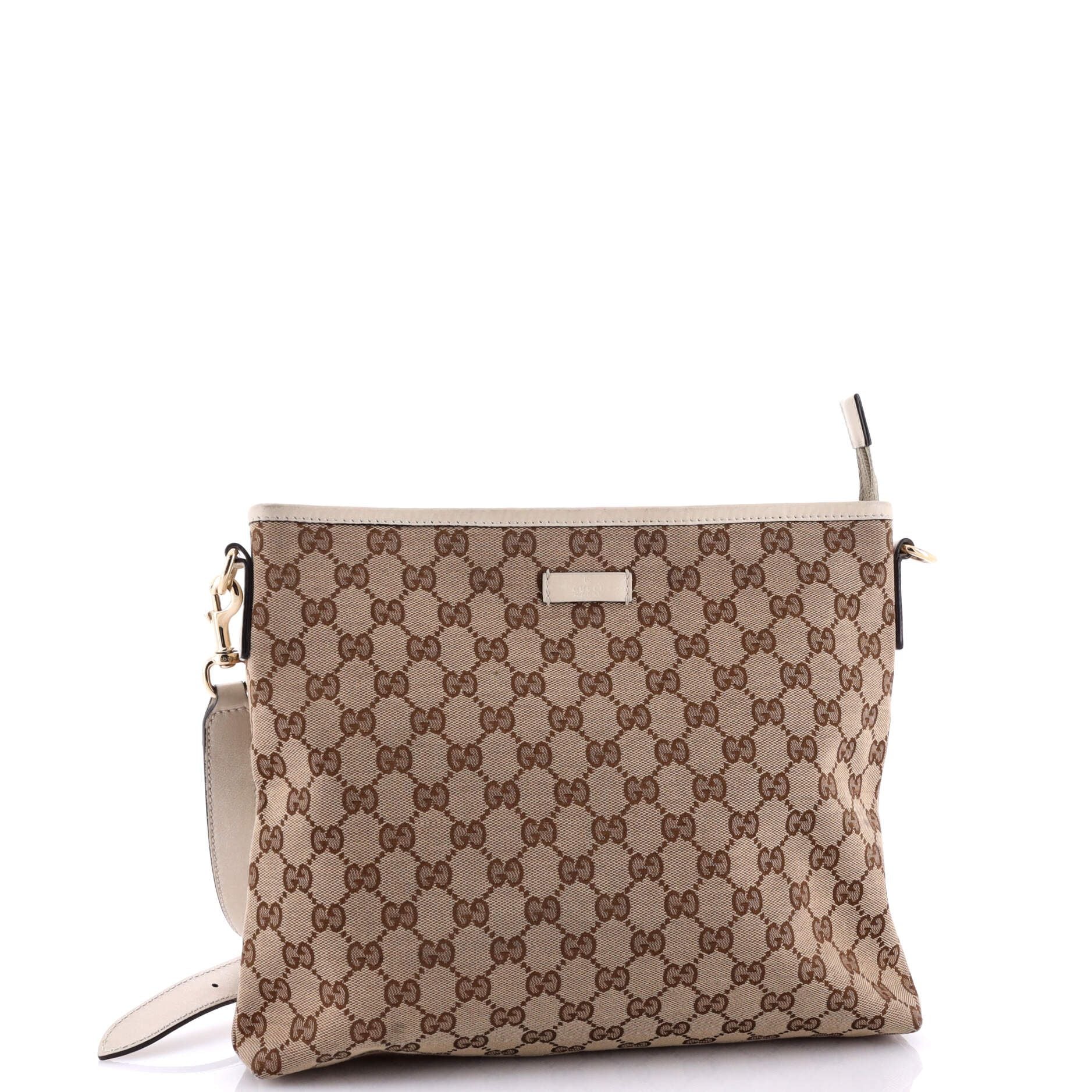 Gucci Flat Messenger Bag Gg Canvas Medium