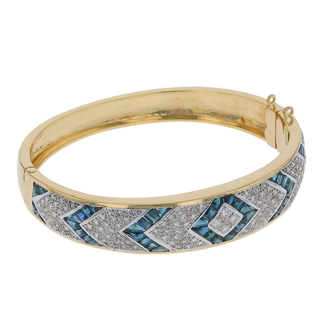 Sapphires, diamonds and gold bracelet