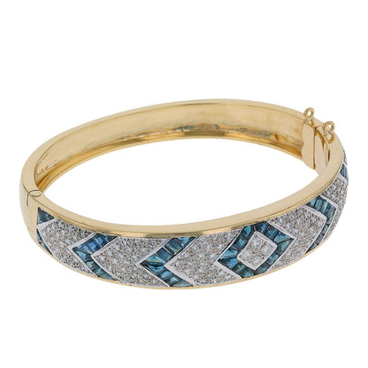 Sapphires, diamonds and gold bracelet
