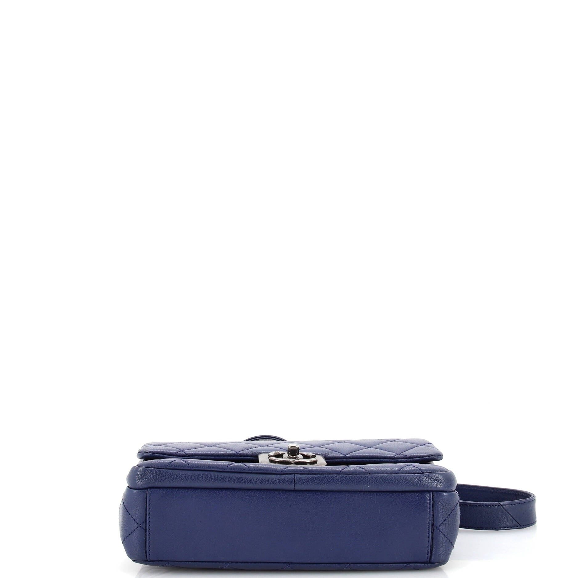 Chanel Double Carry Chain Waist Bag Quilted Goatskin Small