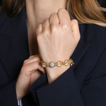 Shamballa Jewels citrines, diamonds and gold bracelet