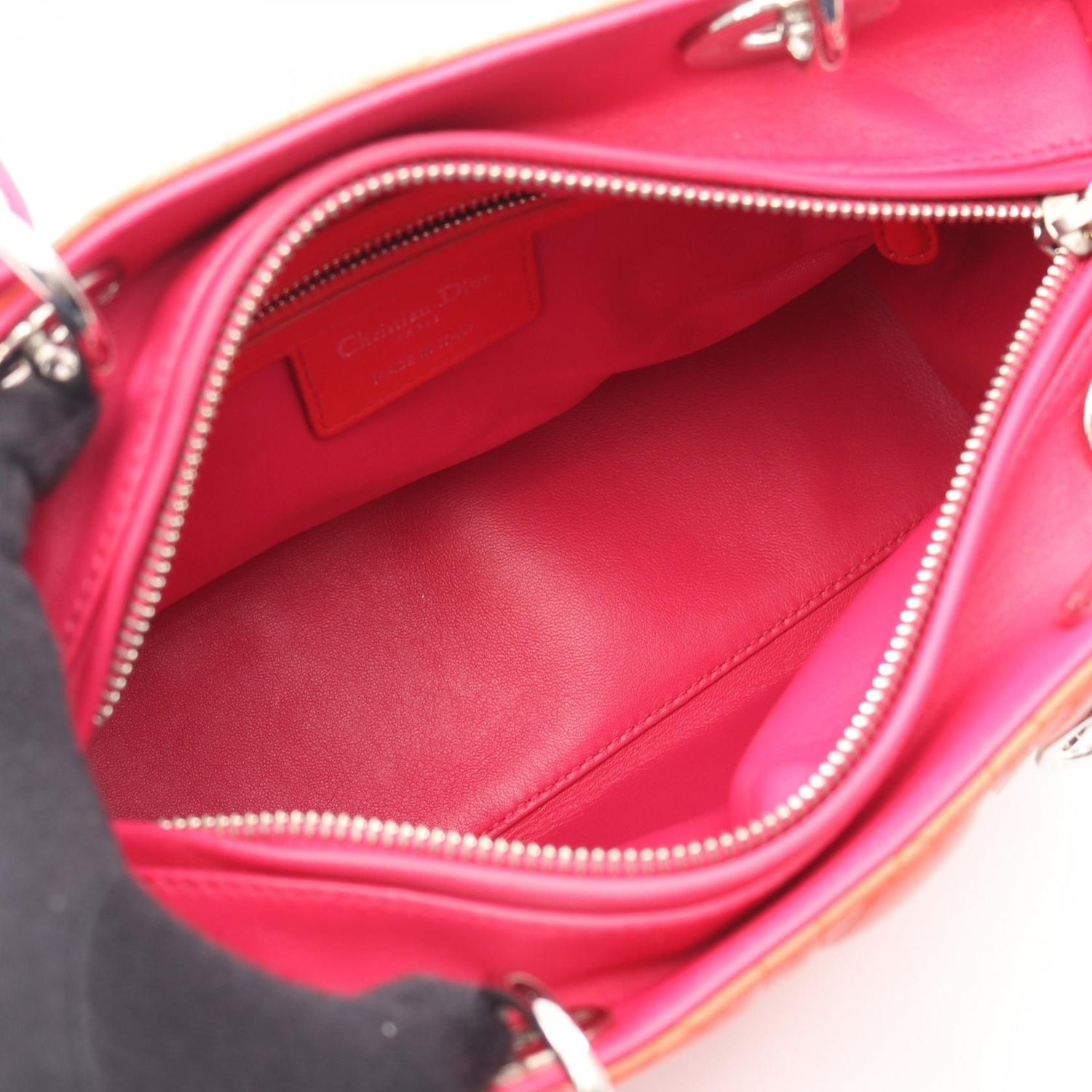Dior Lady Dior Christian Dior Handbag Orange Pink Leather