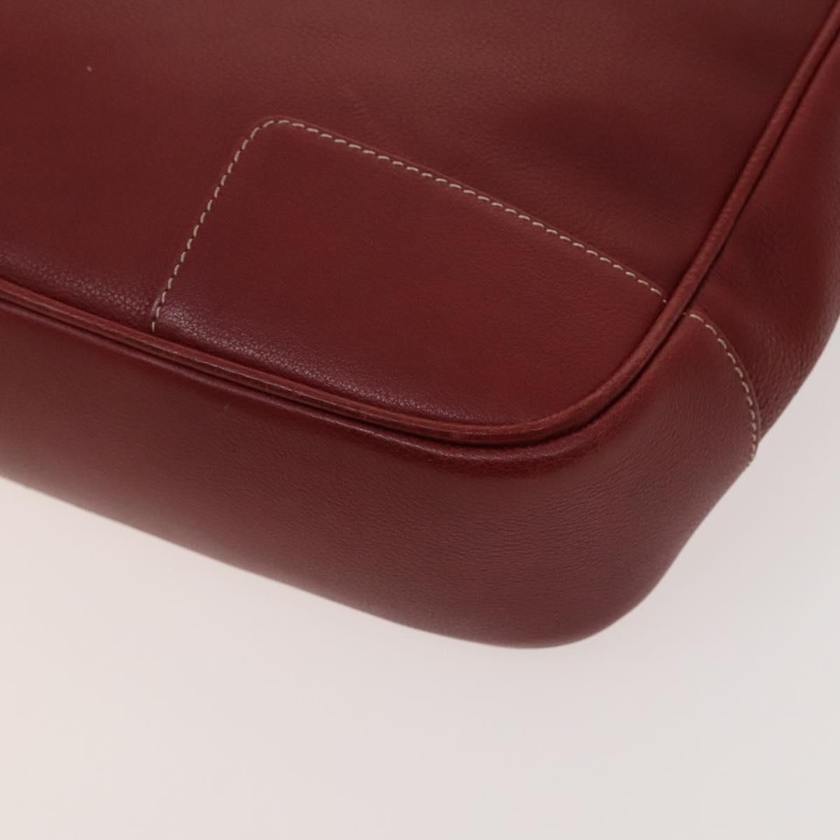 Loewe Anagram Hand Bag Leather 2way Red Silver Auth