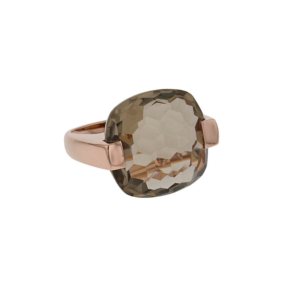 Smoked quartz and gold ring