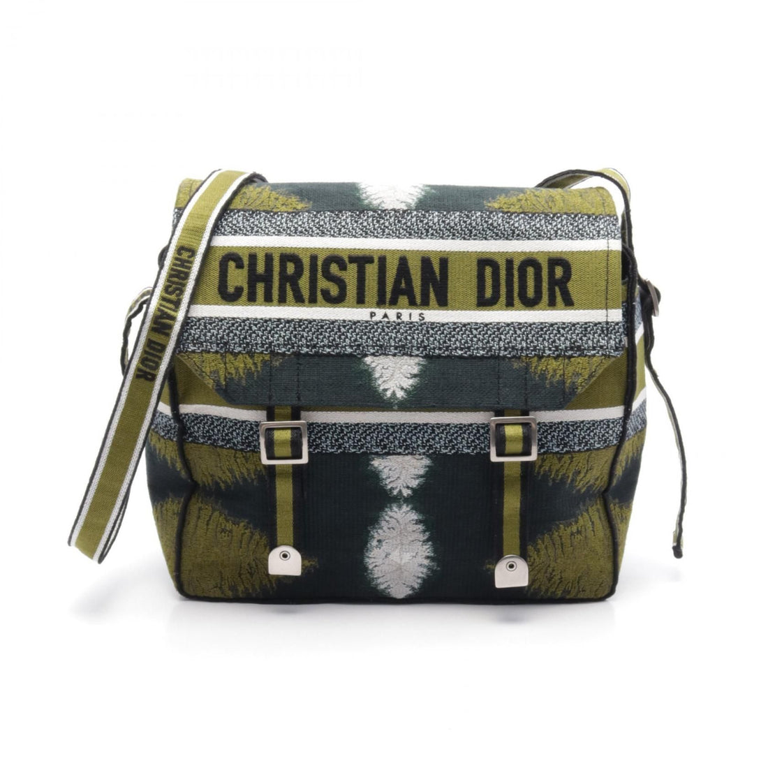 Dior Camp Crossbody Bag Canvas Khaki Green Multicolor Logo