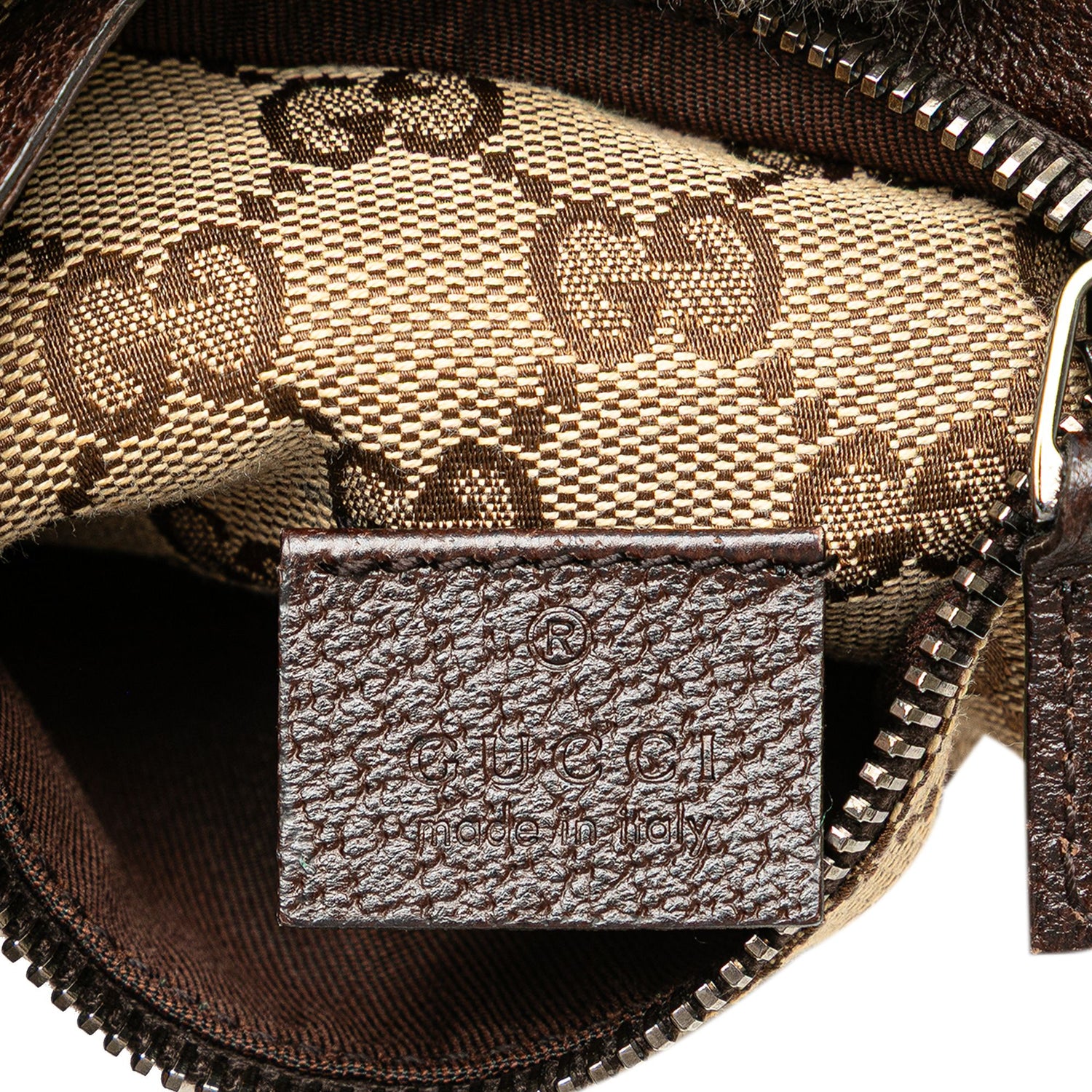 Gucci GG Canvas Web Double Pocket Belt Bag Brown