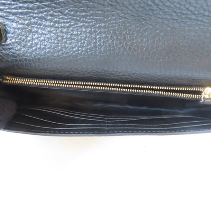 Gucci Textured Calfskin Medium Betty Chain Wallet Black