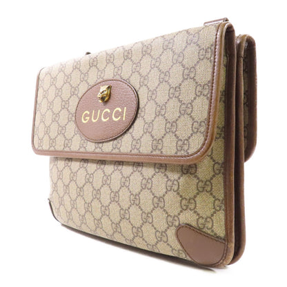 Gucci Painted Canvas Neo Vintage Medium Messenger Bag Golden Shoulder Bag Brown Beige/ebony Pvc Coated Ca