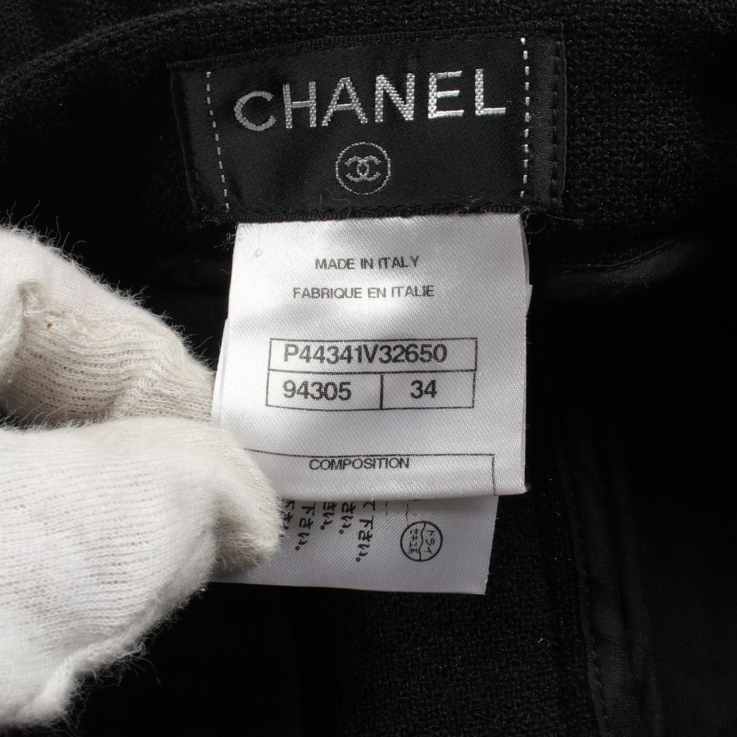 Chanel Black Skirt Wool P 44341v 32650