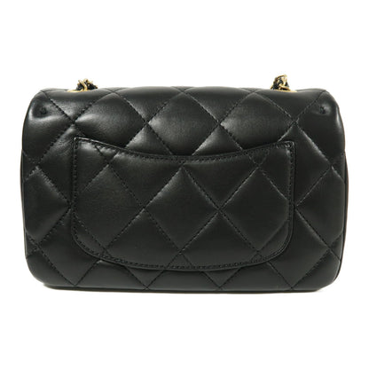 Chanel Black Sheepskin Leather Chain Shoulder Bag With Gold Buckle Black Shoulder Bag Lambskin (