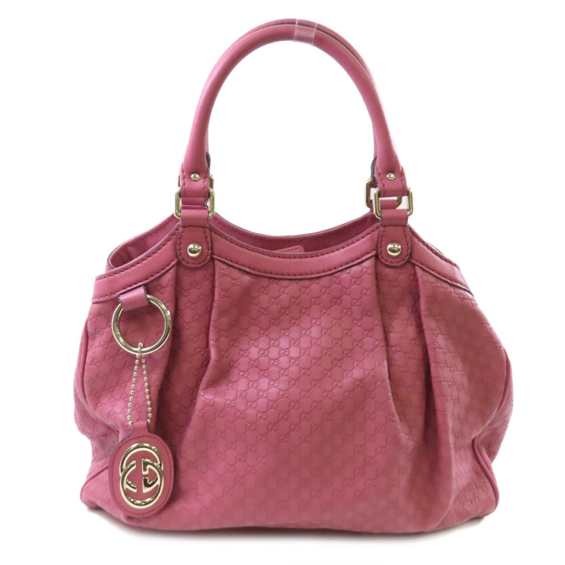 Gucci Cowhide Leather Sukey Tote Bag Golden Shoulder Back Bag Deep Powder Red Shoulder Bag Pink Calfskin (cowhide
