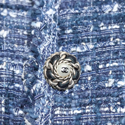 Chanel Jacket 34 Jacket Tweed 34 Blue Cc Auth