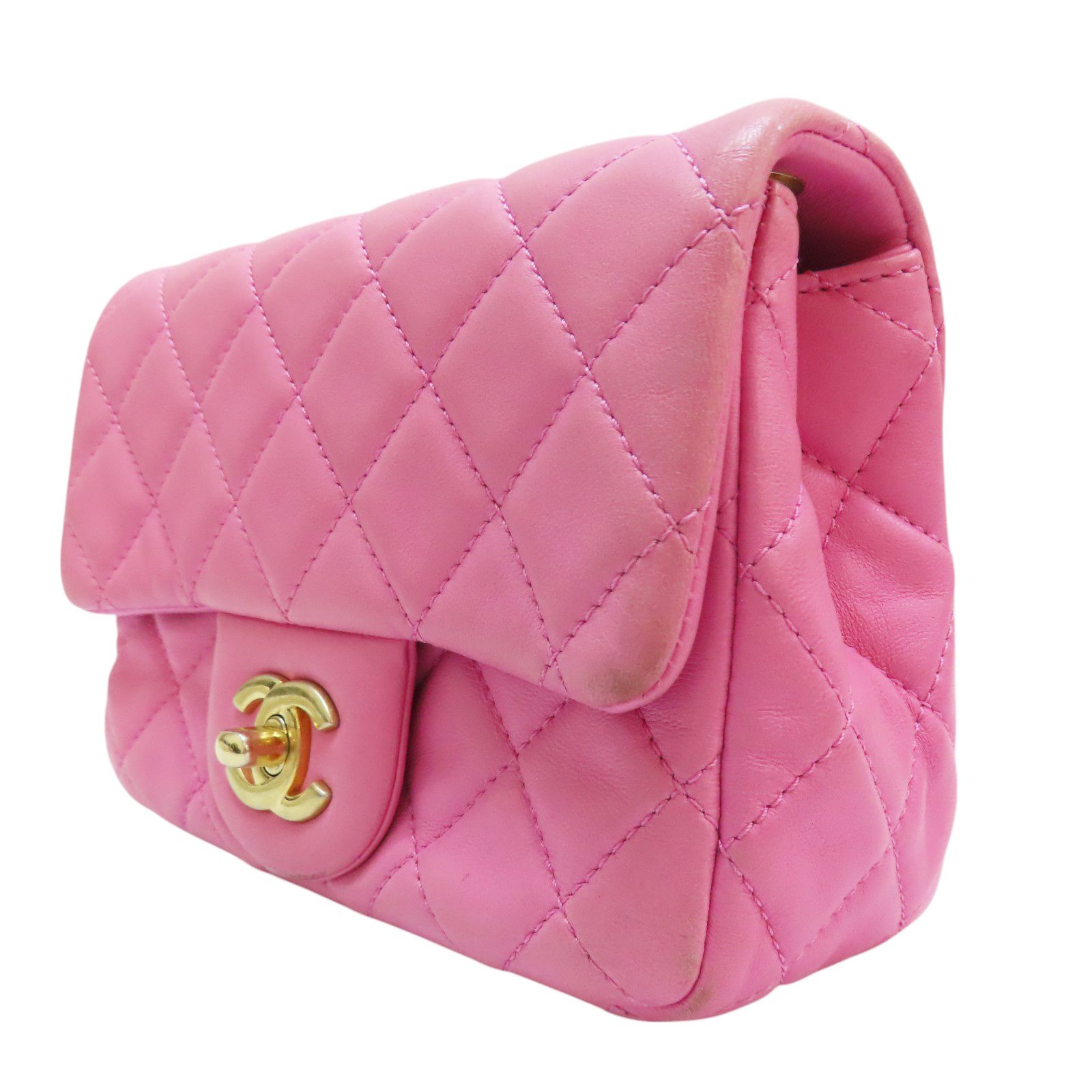 Chanel Matelasse Coco 17 Pearl Crush Shoulder Lambskin Pink Gold Metal