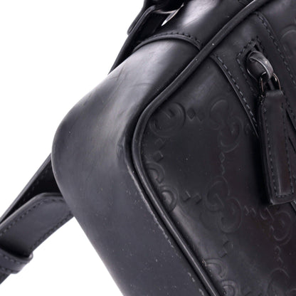 Gucci Front Zip Crossbody Gg Rubber Effect Leather Mini