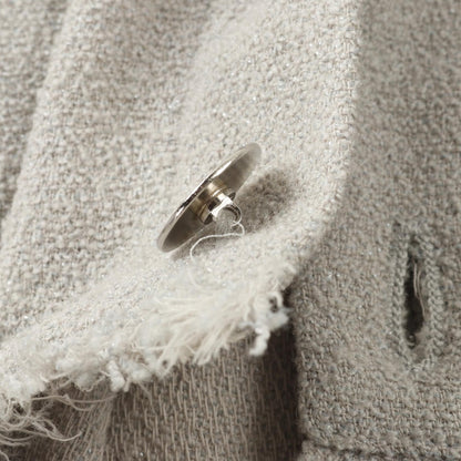 Chanel Gray Coco Button Blouse Wool Nylon P 32246