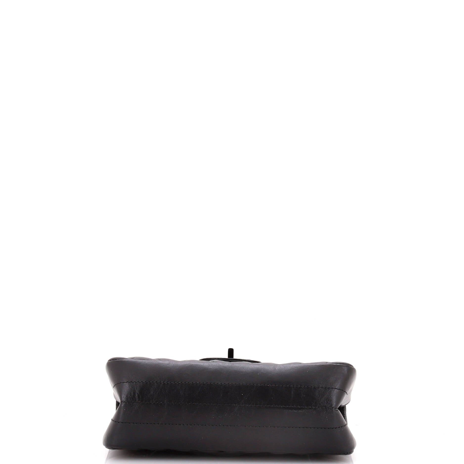 Chanel So Black Reissue 2.55 Flap Bag Chevron Aged Calfskin Mini