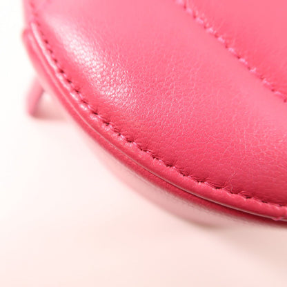 Chanel Pink Leather 19 Round Bag Hand-turn Shoulder Bag Powder Red 2way Shoulder Bag Leather
