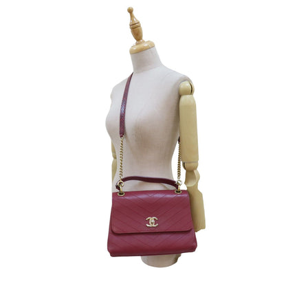 Chanel Small Chevron Chic Top Handle Flap, Calfskin Stitched
