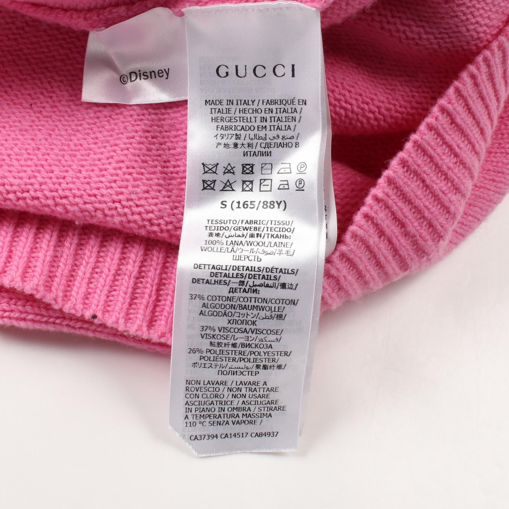 Gucci Disney Donald Duck Knitwear Sweater S 652620 Wool Pink