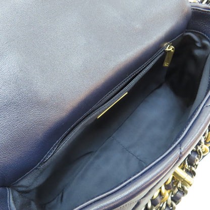 Chanel Matelasse 19 Chain Shoulder Bag Lambskin Blue As 1160