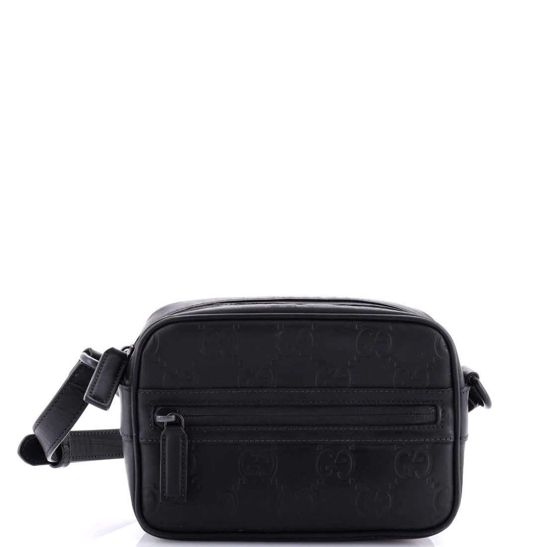 Gucci Front Zip Crossbody Gg Rubber Effect Leather Mini