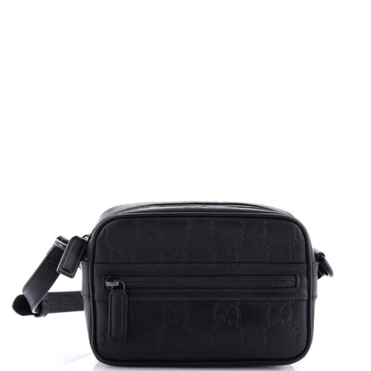 Gucci Front Zip Crossbody Gg Rubber Effect Leather Mini
