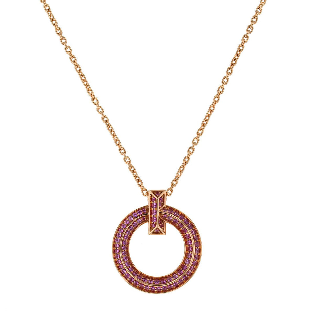 Tiffany & Co. Cercle T1 Edition Limite pink sapphires and gold necklace