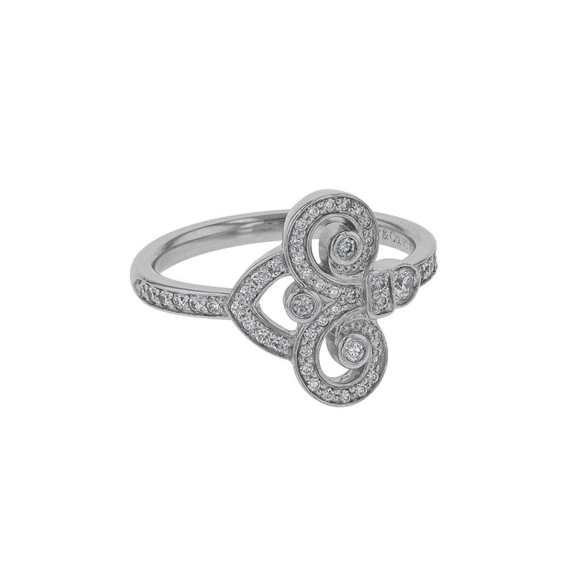 Tiffany & Co. Fleur de Lys platinum and diamonds ring