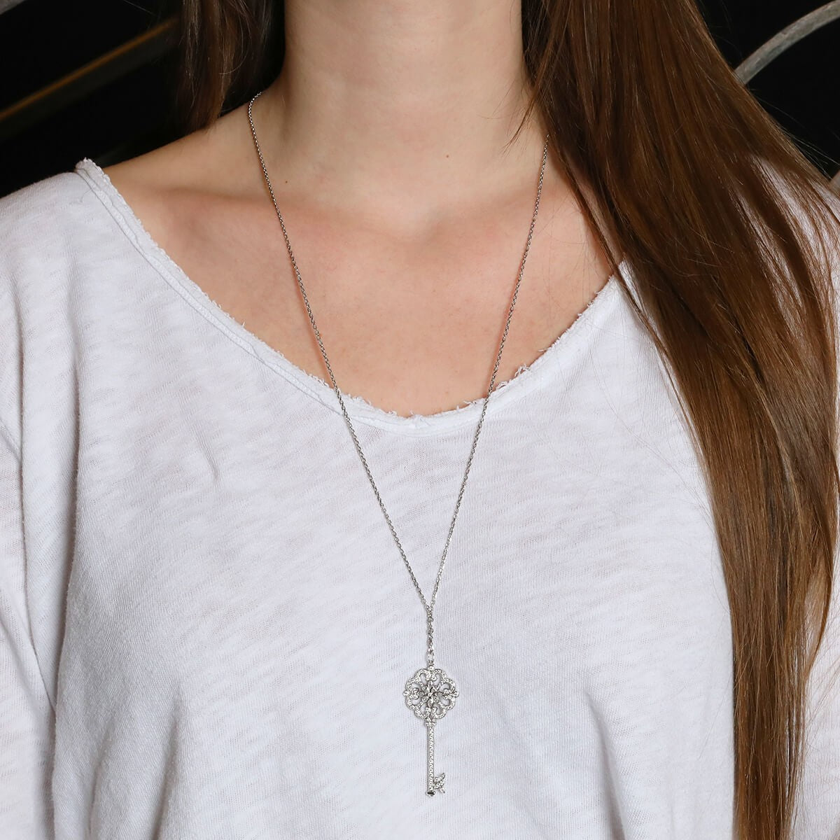 Tiffany &amp; Co. Keys diamonds, platinum and gold necklace