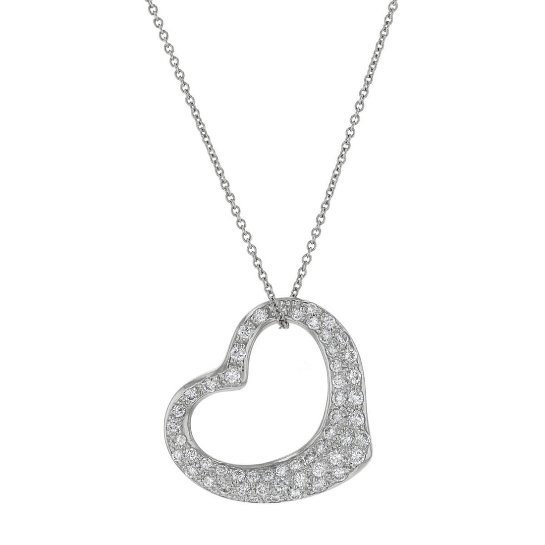 Tiffany &amp; Co. Open Heart platinum and diamonds necklace