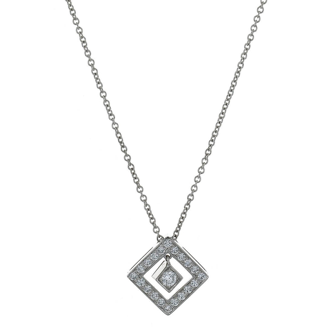 Tiffany & Co. Open Square diamonds and platinum necklace