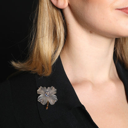 Tiffany &amp; Co. roc cristal, diamonds, sapphires and 14 k gold brooch