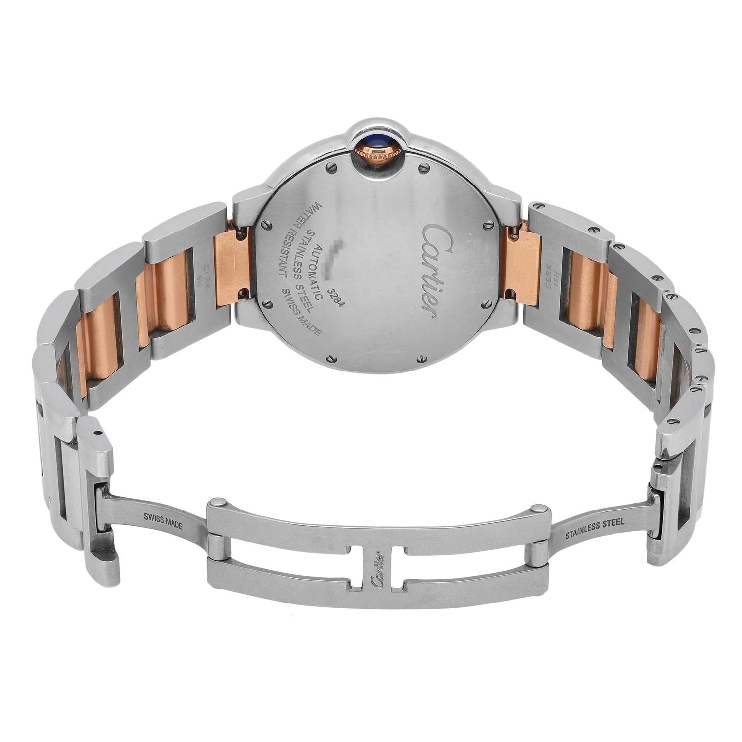 Cartier Ballon Bleu 36mm 18K Rose Gold Steel Pink MOP Dial Ladies Watch W6920033