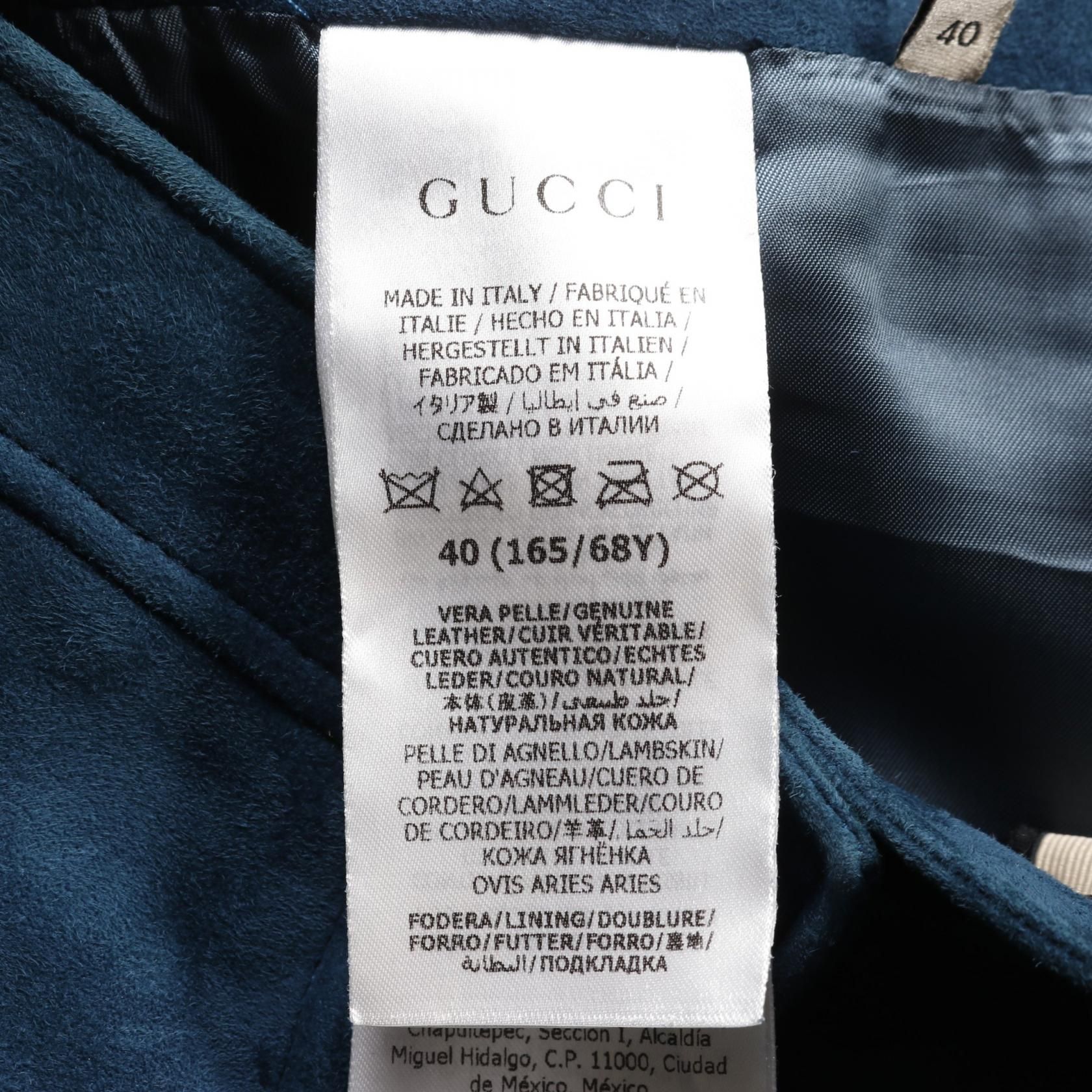 Gucci Skirt 687884 Lamb Suede Green 40