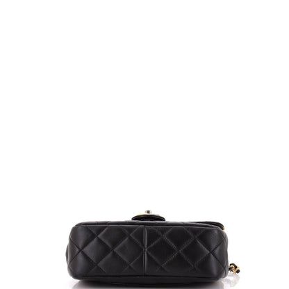 Chanel Coco Clips Flap Bag Embellished Quilted Lambskin Small