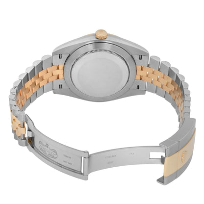 Rolex Datejust 41mm 18k Gold Steel Champagne Diamond Dial Watch 126333