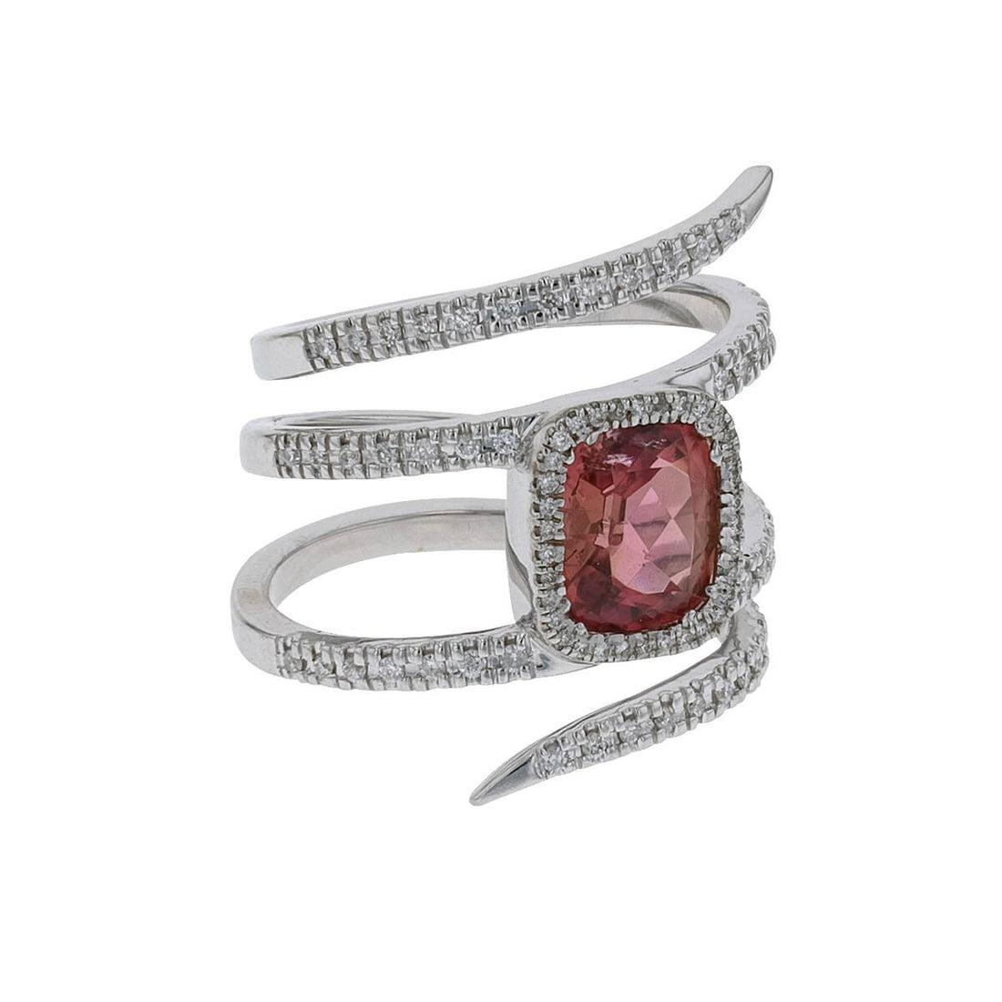 Tourmaline, diamonds and gold ring