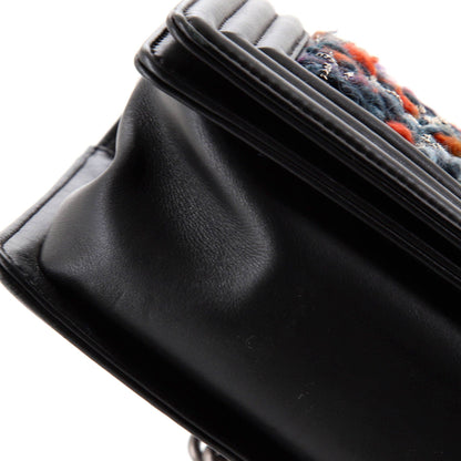 Chanel Boy Flap Bag Braided Tweed Old Medium