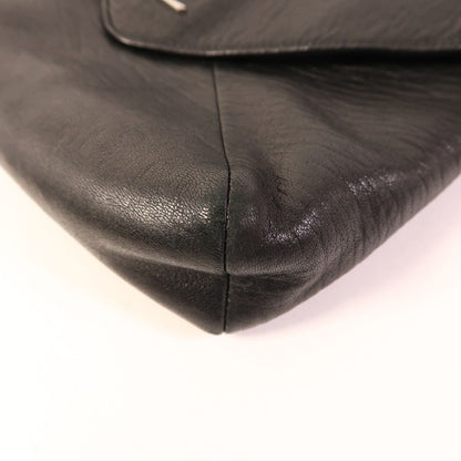 Yves Saint Laurent Cowhide Leather Sac De Jeur Silver Shoulder Bag Black Calfskin (cowhide) 480583