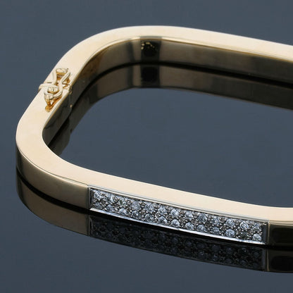 Two tones gold and diamonds bracelet