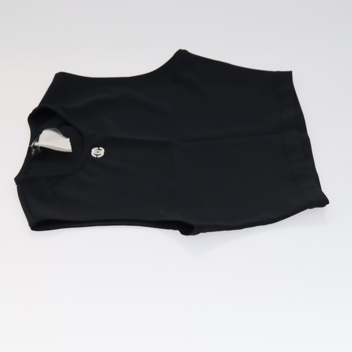 Chanel Tank Top Silk Black Cc Auth