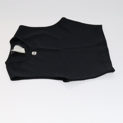 Chanel Tank Top Silk Black Cc Auth