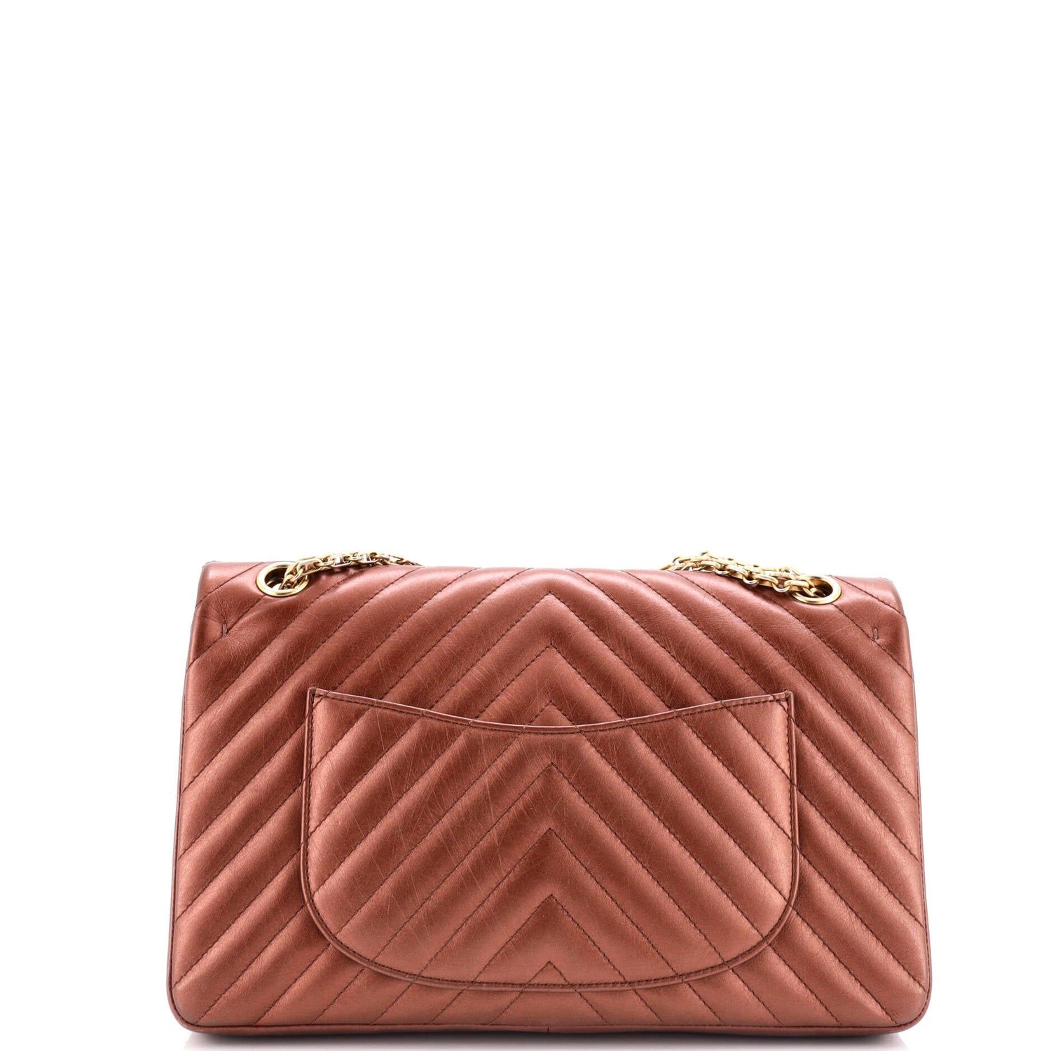 Chanel Reissue 2.55 Flap Bag Chevron Metallic Aged Calfskin 226