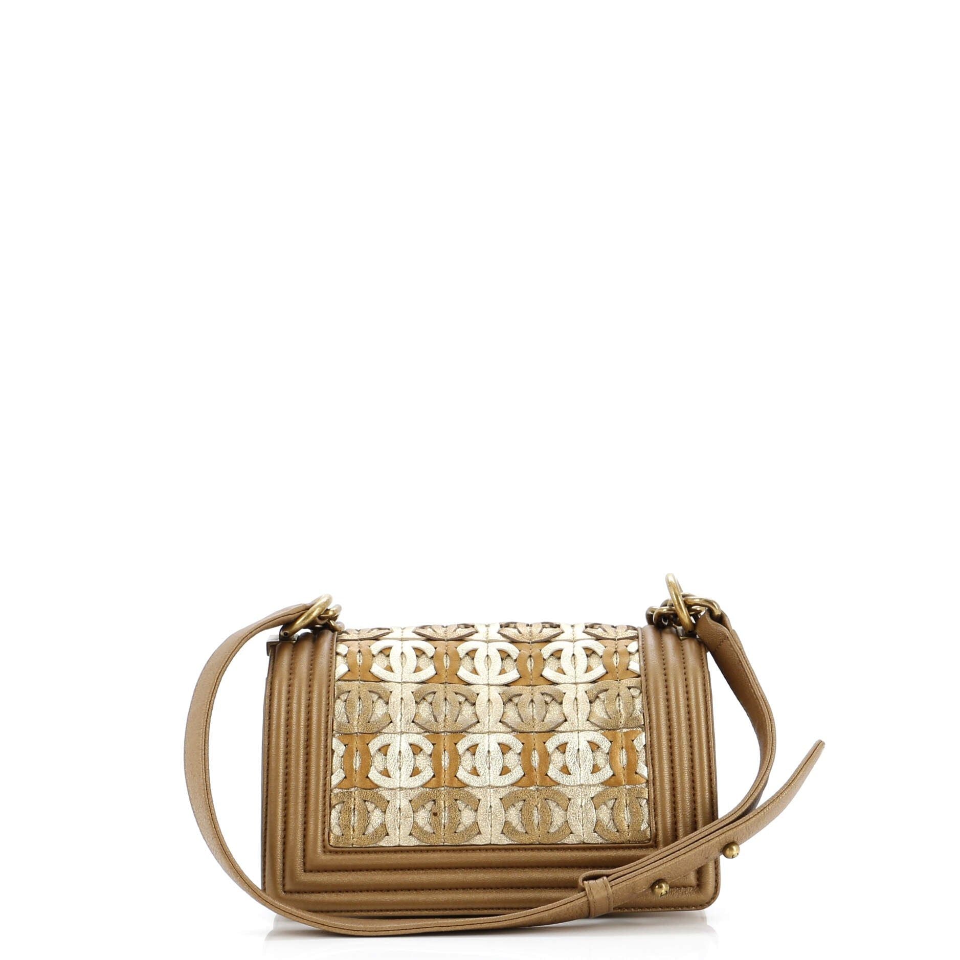 Chanel Boy Flap Bag Woven Leather Small