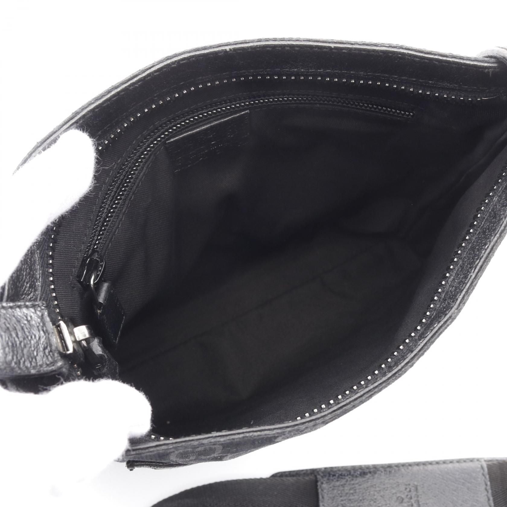 Gucci Gg Canvas Shoulder Bag Black Canvas 122793