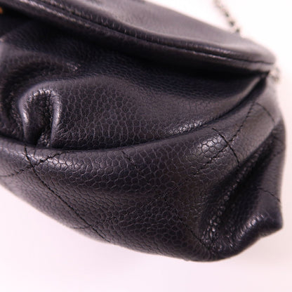 Chanel Black Cowhide Leather Shoulder Bag Calfskin (cowhide)