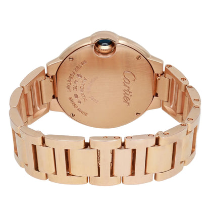 Cartier Ballon Bleu De Watch 33mm 18K Rose Gold Silver Dial Automatic W6920096