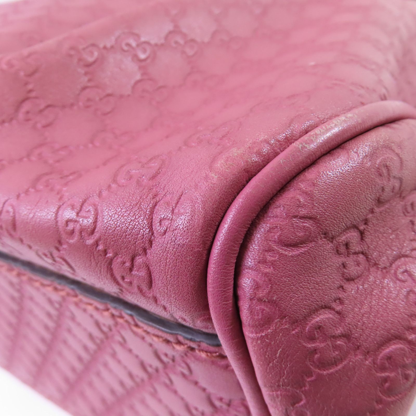 Gucci Cowhide Leather Sukey Tote Bag Golden Shoulder Back Bag Deep Powder Red Shoulder Bag Pink Calfskin (cowhide